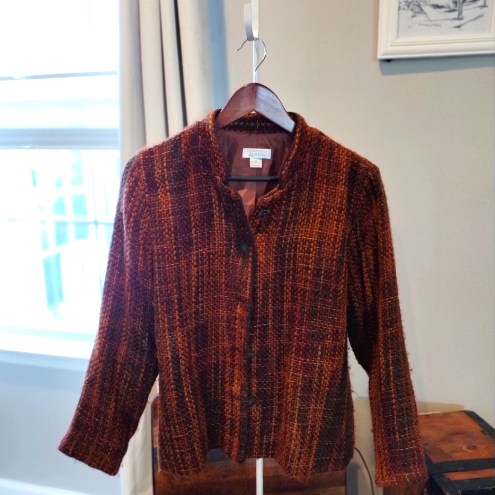 Rusty colored interwoven blazer